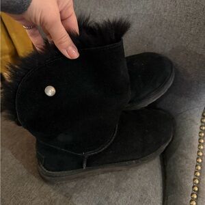 UGG Black Fur-Lined Winter Boots